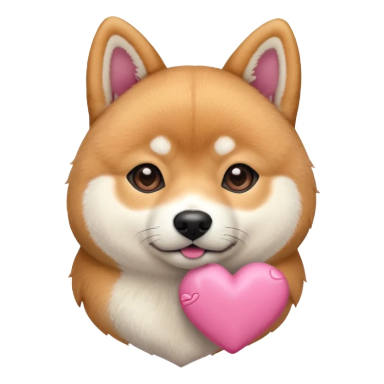 Shiba Jasper pink heart sticker