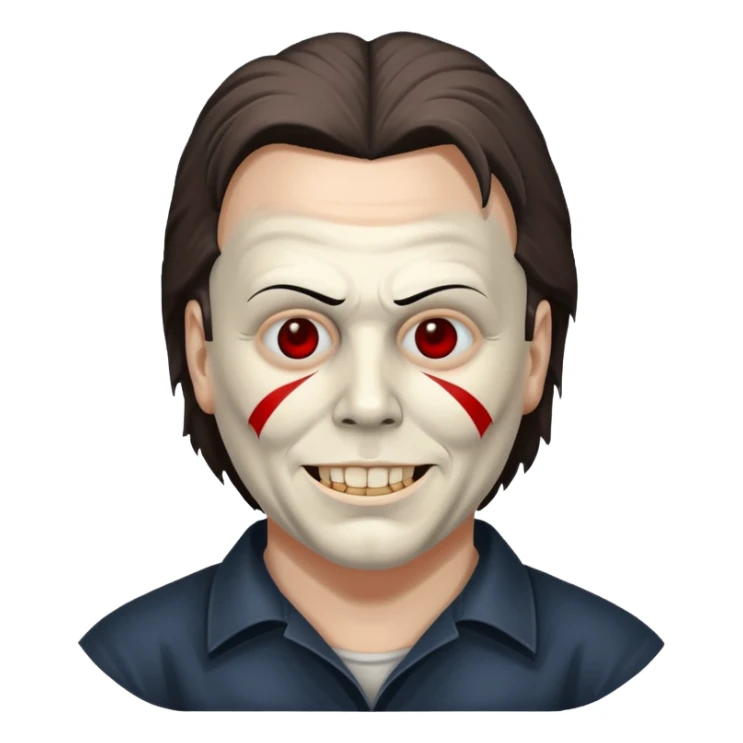 Micheal myers with a grin without red on his face sticker
