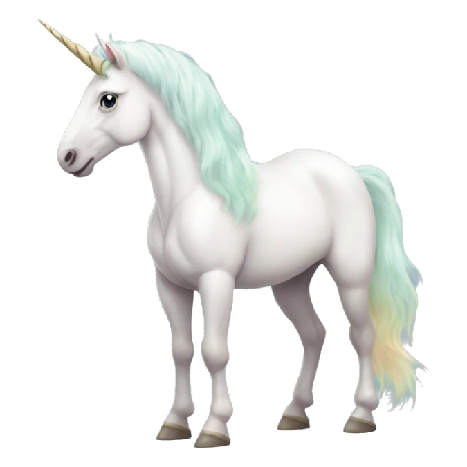 Fullbody White unicorn with pastel color mane  sticker