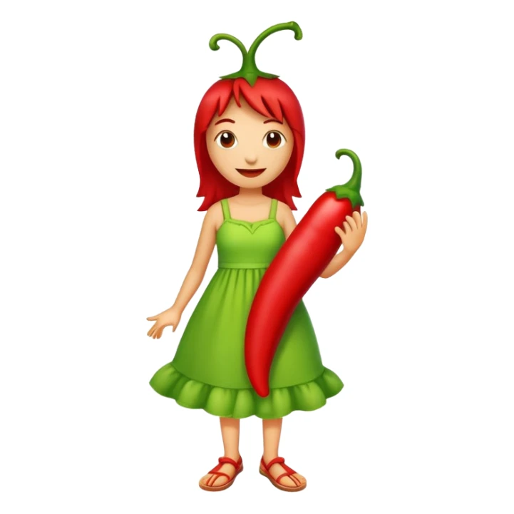 Chili pepper in a sundress sticker