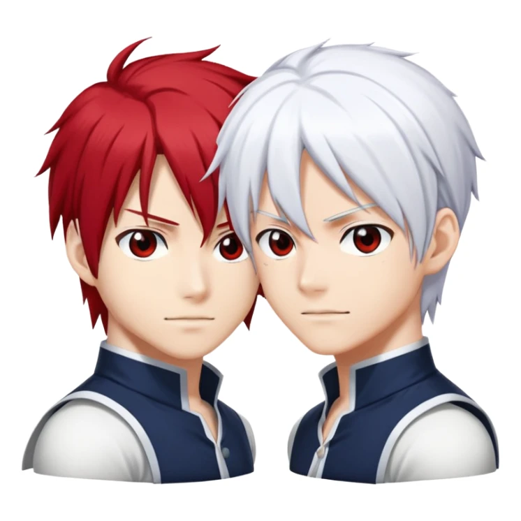 Just Shoto Todoroki's iconic split hairstyle without the face - left side red hair, right side white hair, from My Hero Academia sticker