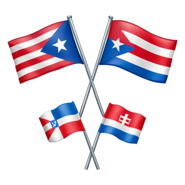 Puerto rican flag and dominican flag sticker