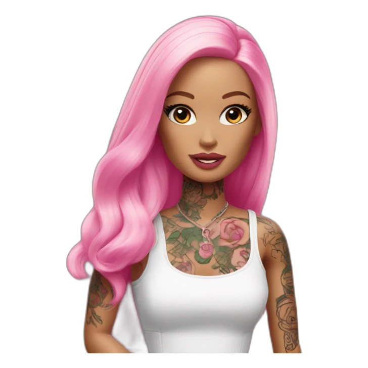 Barbie with tattoo sticker