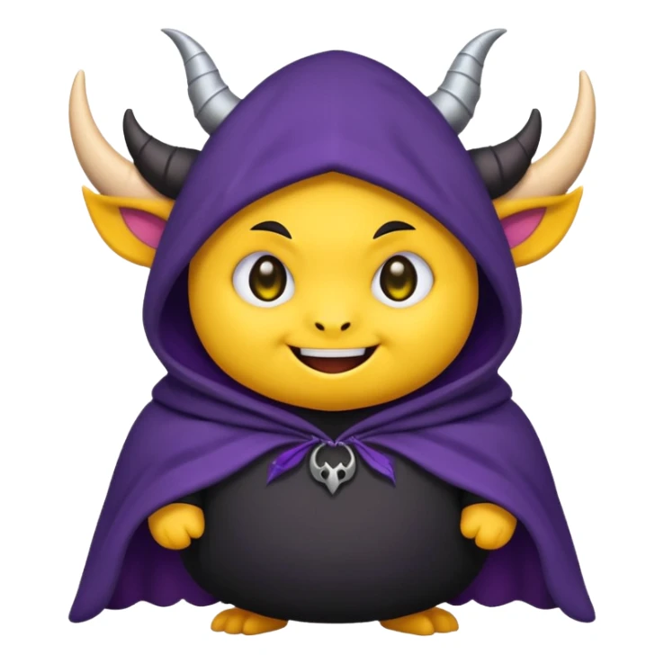 Can you create a cute / chibi emoji and some ravenous or evil cute emojis for ravenous fiend in shadow slave? Here is an image of the fiend for a baseline: https://shadowslave.fandom.com/wiki/Ravenous_Fiend?file=LittleScavybyjust_a_koifish.jpg focus on what the existing art looks like as a baseline sticker