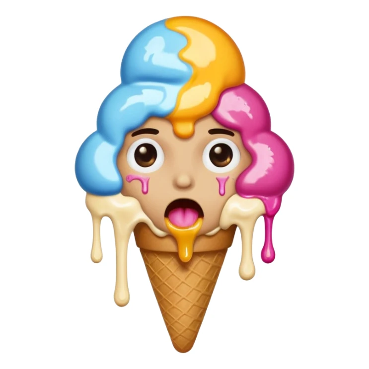 A person getting a ice cream but the ice cream is corrupted  sticker