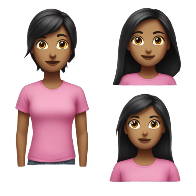 girl with black hair with pink shirt on  sticker