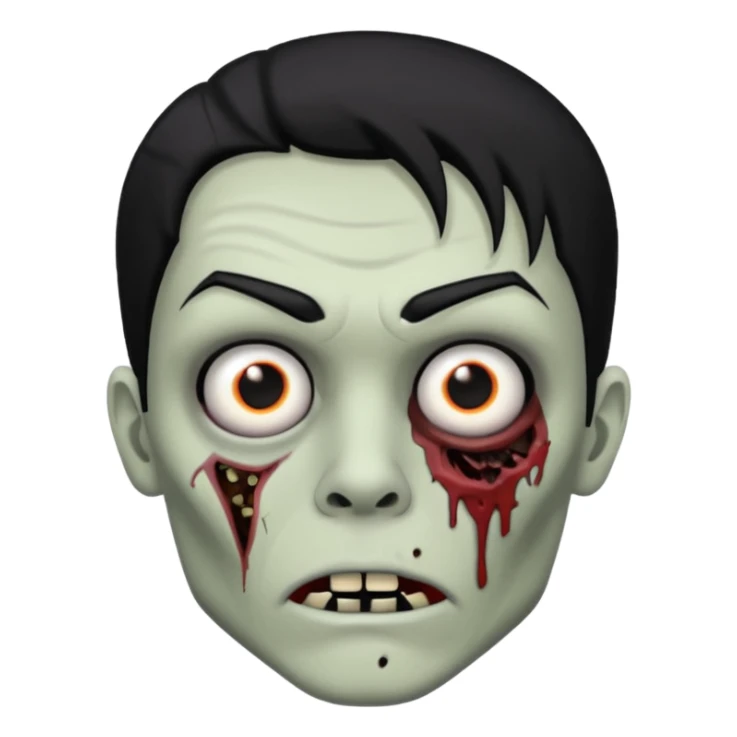 zombie, trapstar, Black hair black eyebrow sticker