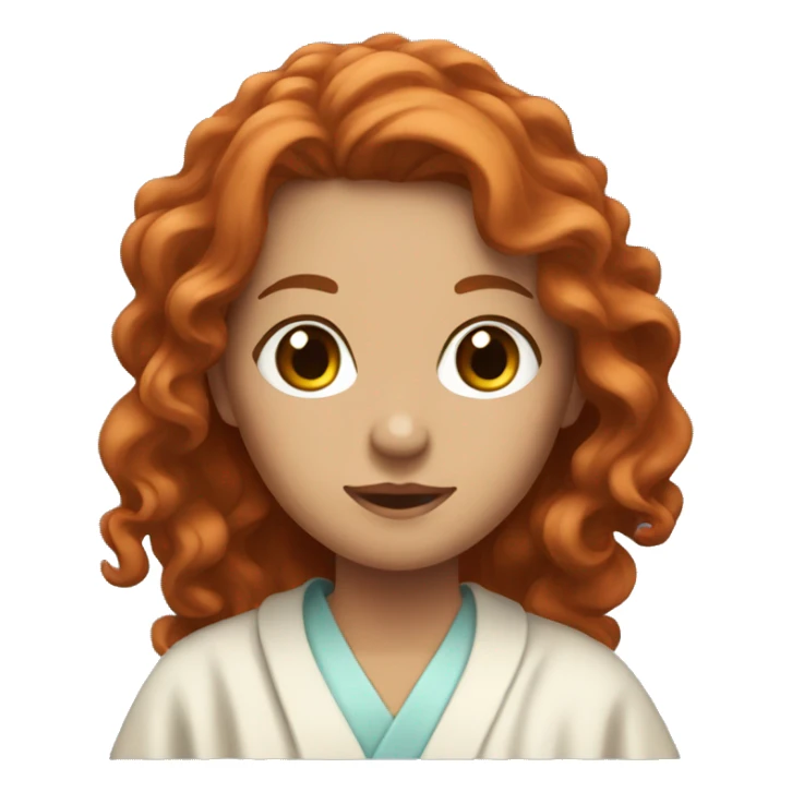 red-haired girl with long wavy hair in a robe sticker