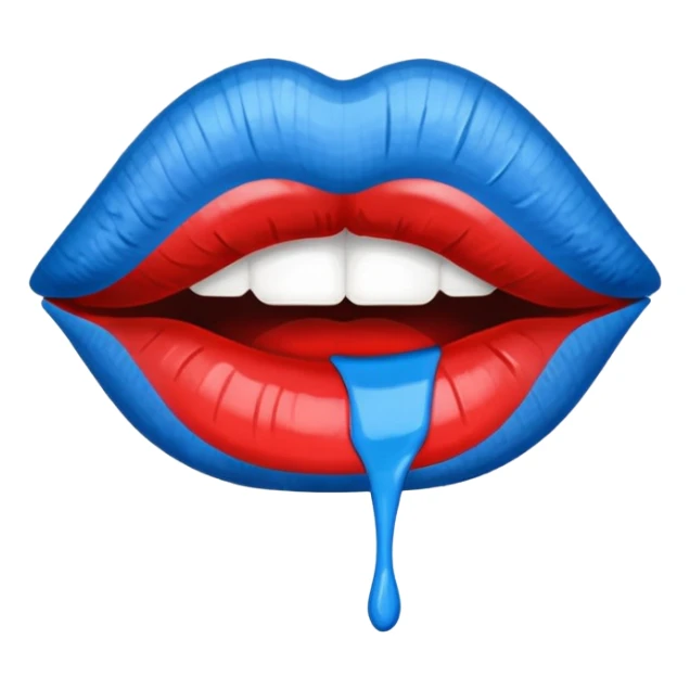 Blue kiss mark lip stain sticker