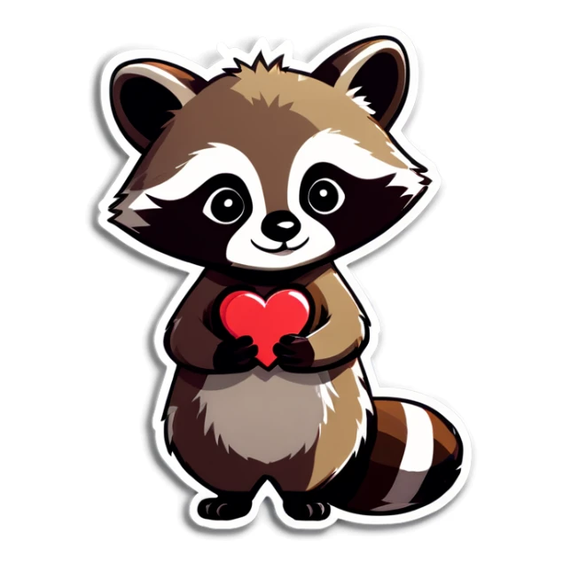 Raccoon in love sticker