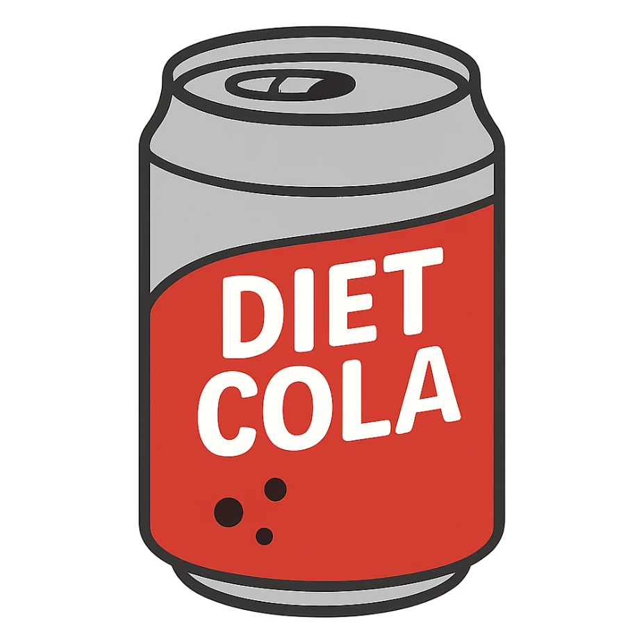 flat toon diet cola sticker