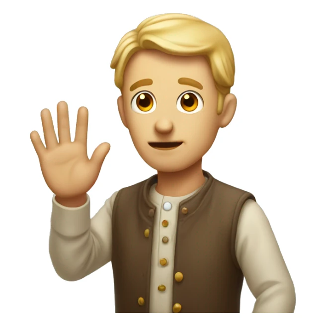 Strange man with needy look in his eyes reaching his hand out sticker