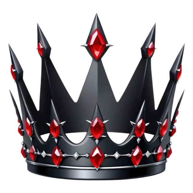 Black obsidian thorn-crown-Tiara with only red gemstones  sticker