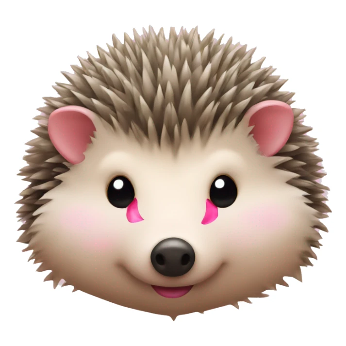 a hedgehog with pink ribbon and pink nose sticker