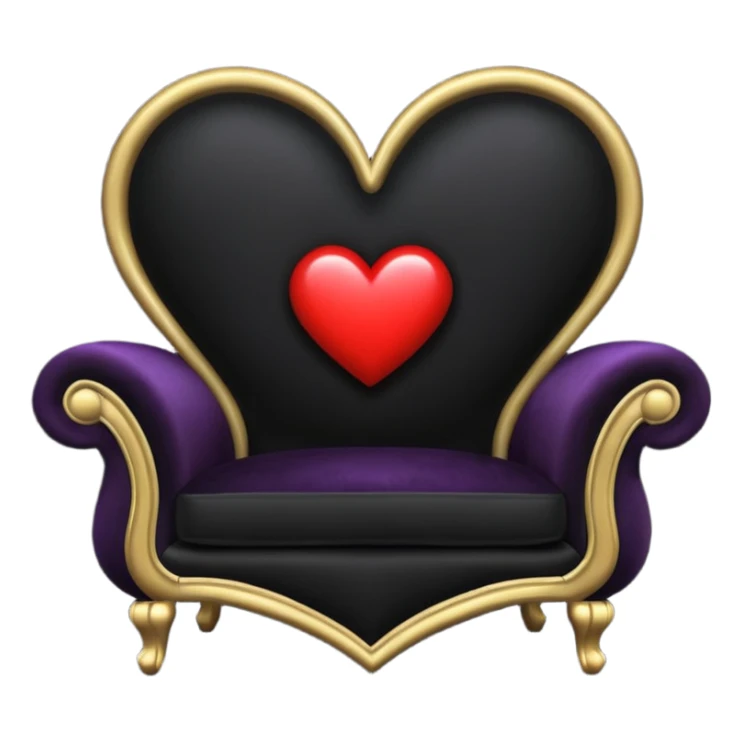 goth themed heart with a dark velvet sofa sticker