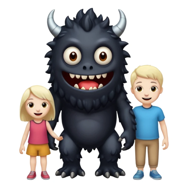 do me a black monster with kids around him sticker