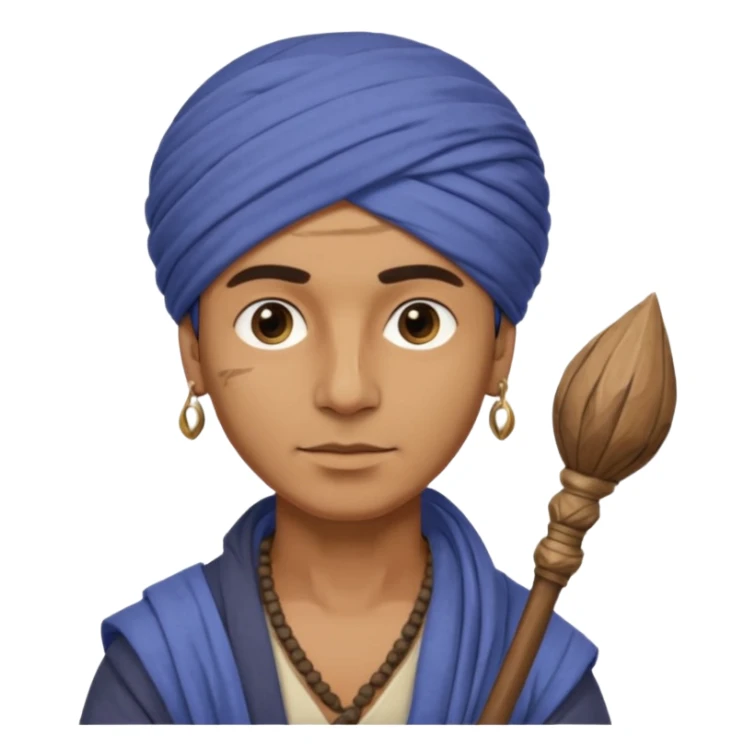Man + turban + staff,Desert Nomads. sticker