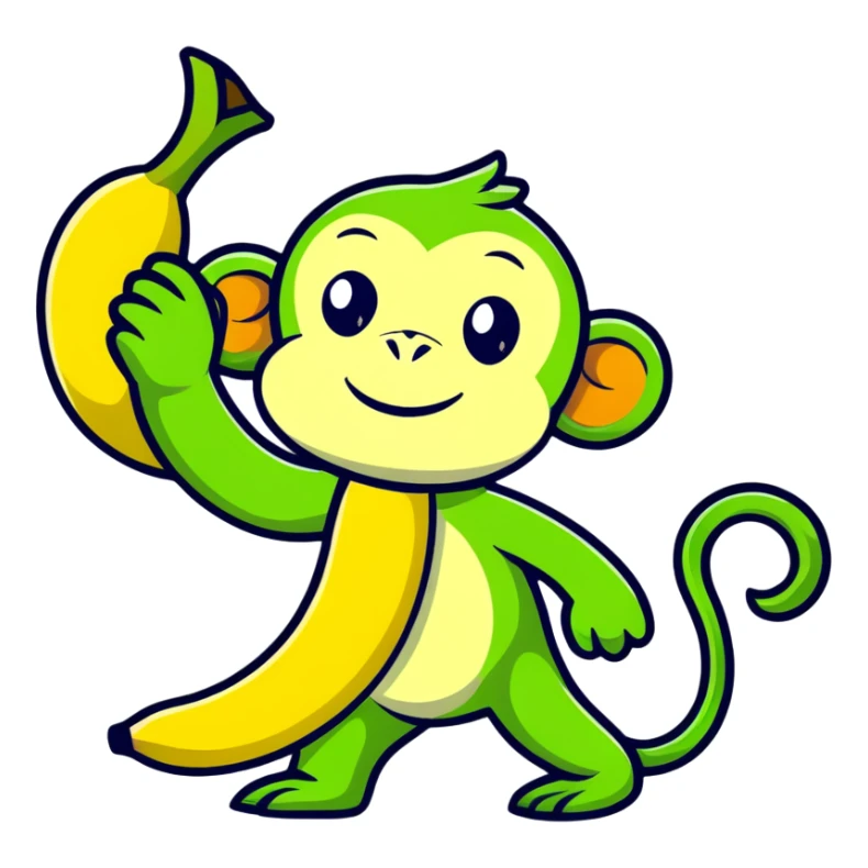 banana with the head of a green monkey sticker