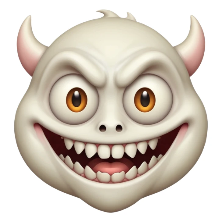 scary white monster emoji sticker
