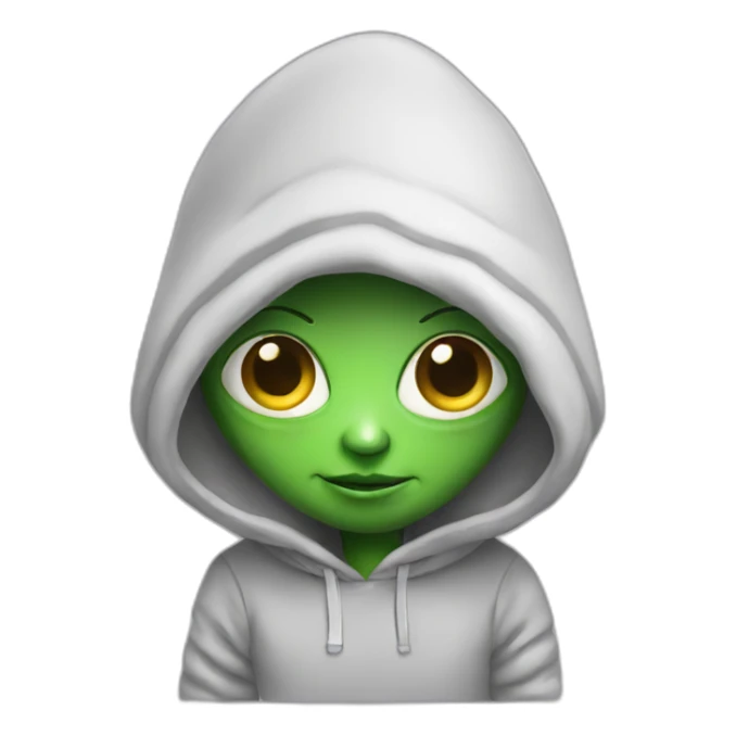 alien with sweatshirt sticker