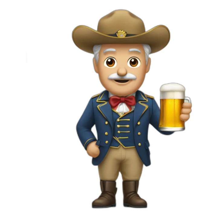 le colonel moutarde et son cashmere et sa pinte de bière sticker