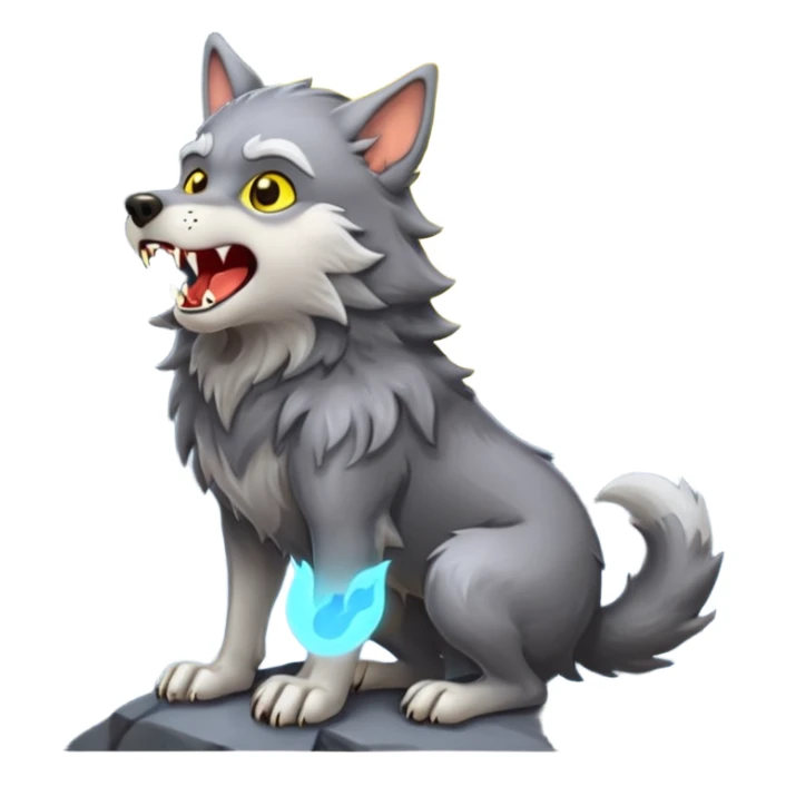Werewolf howling at moon  cartoon -style/cute and transparent for a sticker  sticker