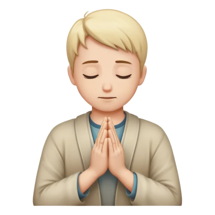 person praying, hands clasped in prayer sticker