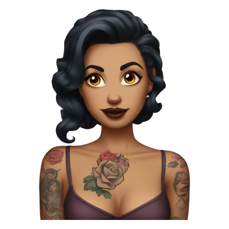 Pinupx dark hair and tattoos sticker
