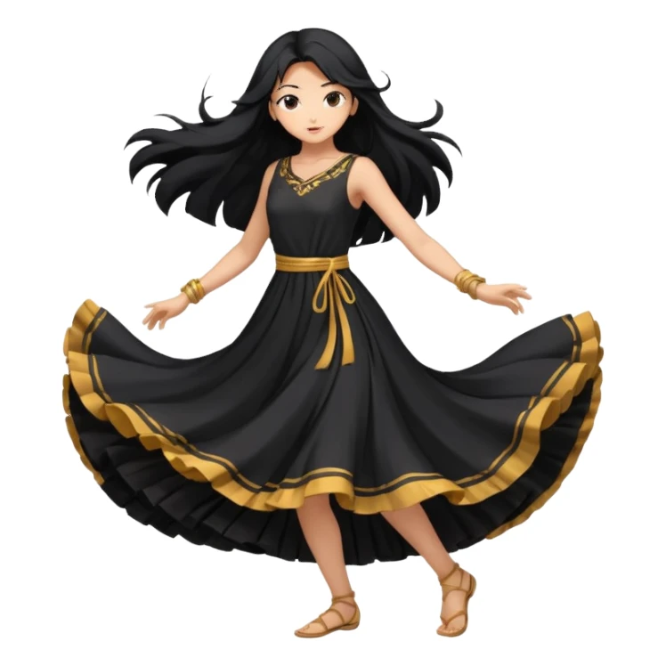 Una chica de anime bailando  que se mueve  sticker