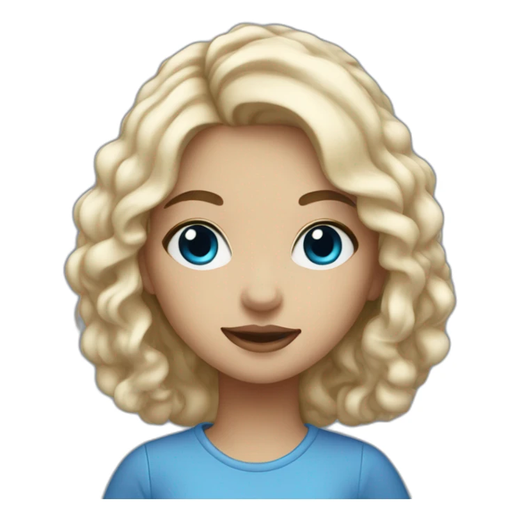 White cute girl with nickname Blueblue as an artist sticker