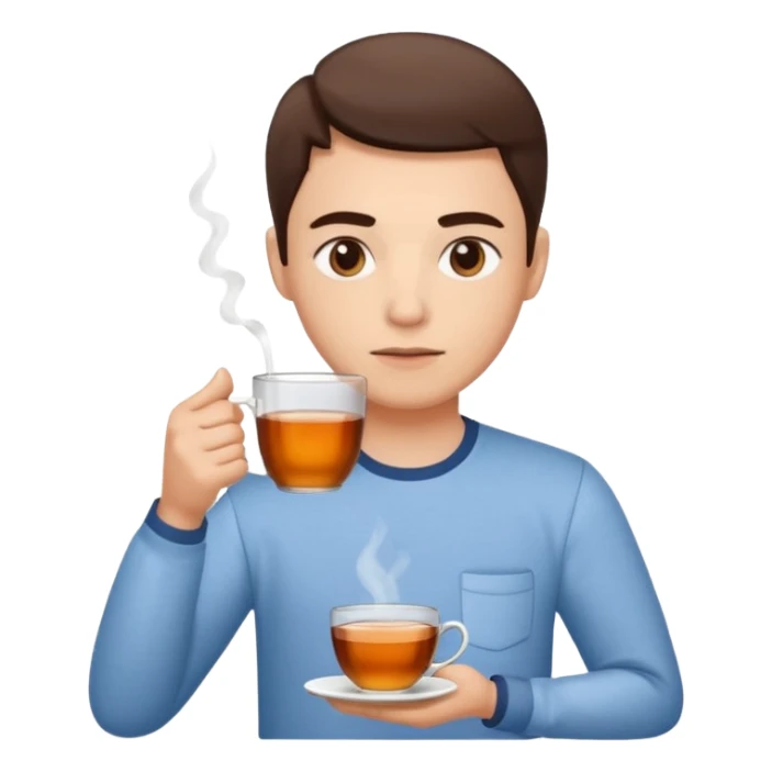 Emoji of somebody drinking tea and giving side eye sticker