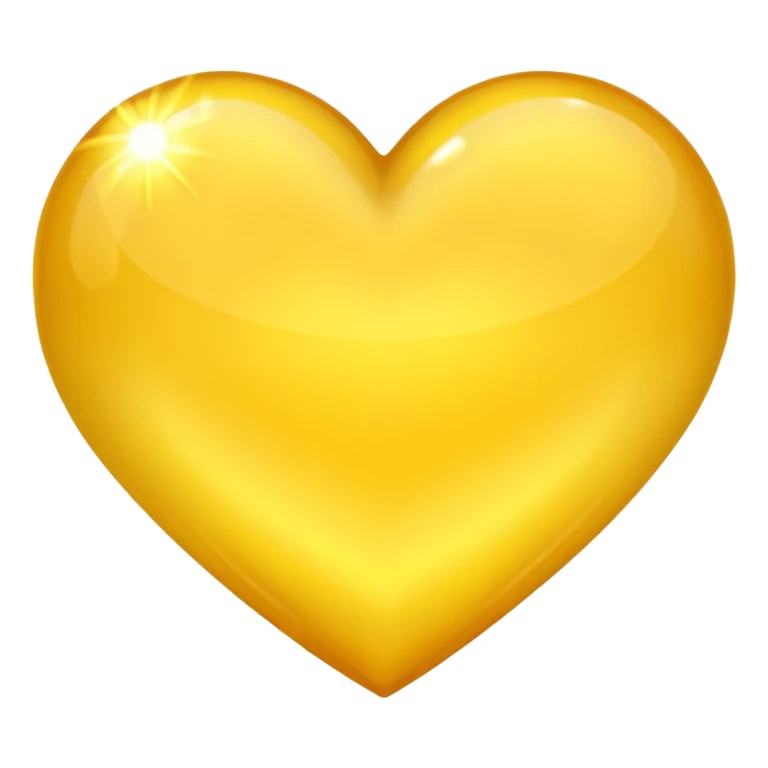 Heart with shimmering only yellow color  sticker