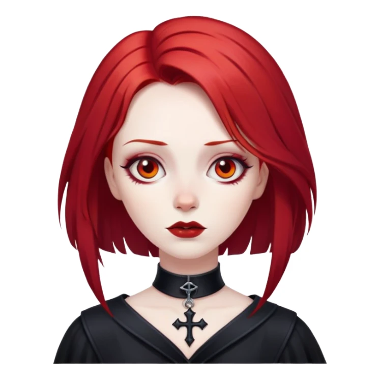 goth woman with red hair sticker