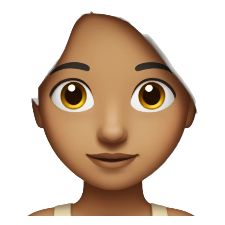 a half indian half english girl with freckles over her nose and cheeks she also has brown eyes and thick straight brown hair sticker