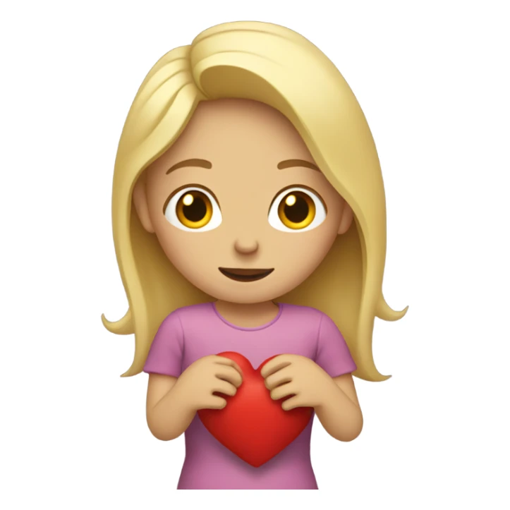 Blonde Mother holds her heart in her arm sticker