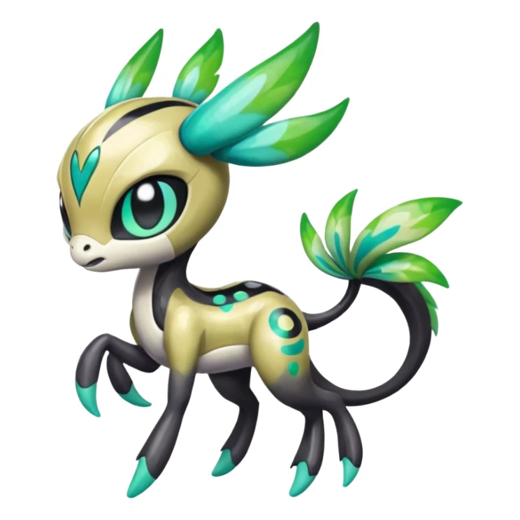 Colorful Shiny Edgy Cool Badass Painted Splashed Exotic Meloetta-Palkia-Virizion-Venom-Stitch-Fakémon-creature-hybrid sticker