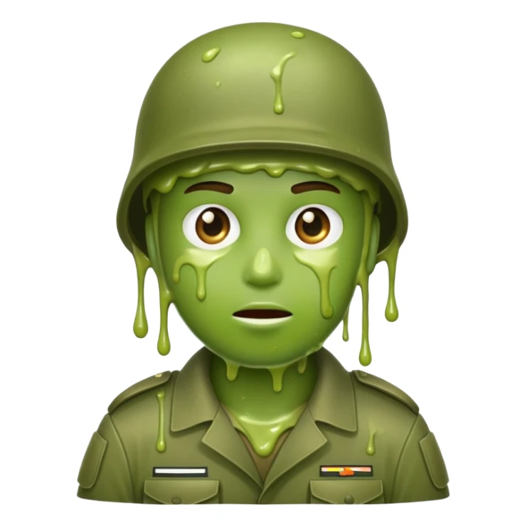 green war soldier covered in slime sticker