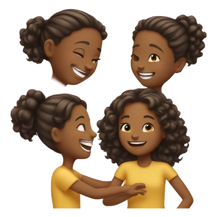 Girls sharing a joyful moment sticker