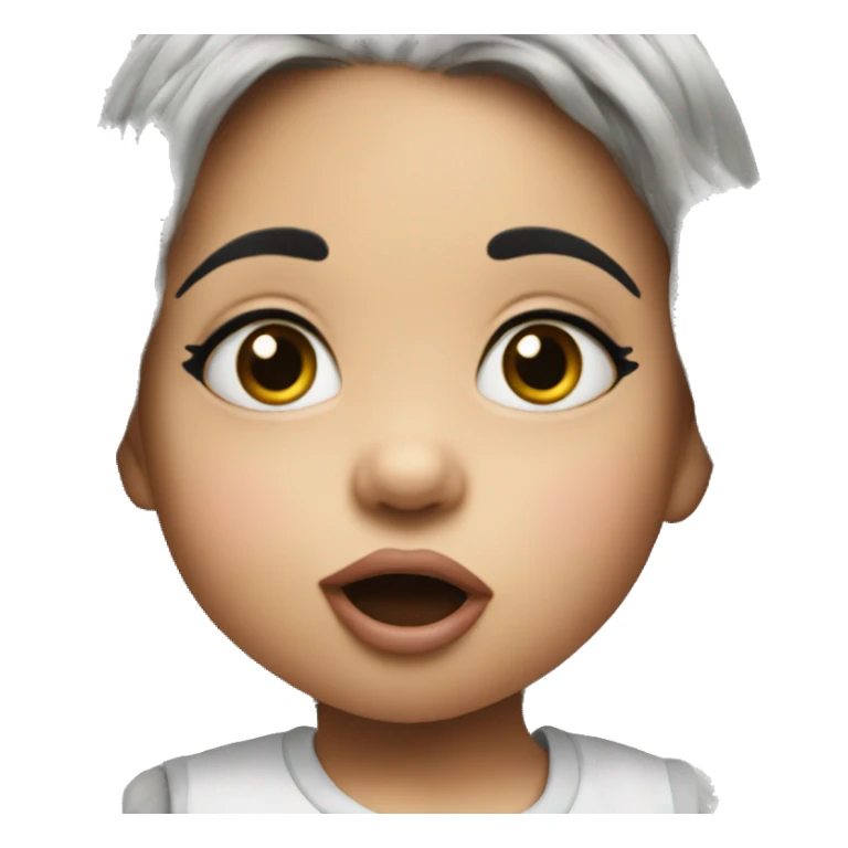 realistic baby with black hair blowing kisses sticker