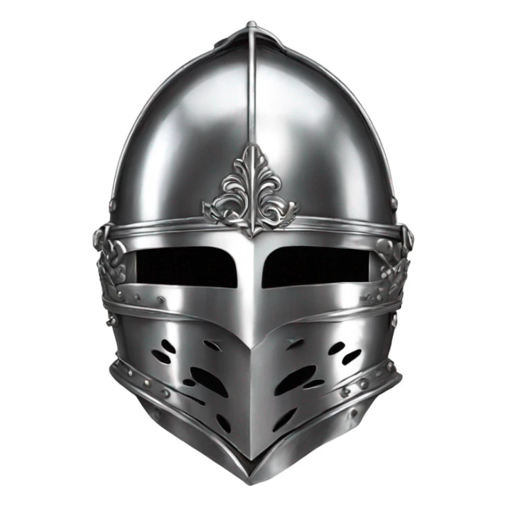 ornate french steel armet helmet chrome sticker