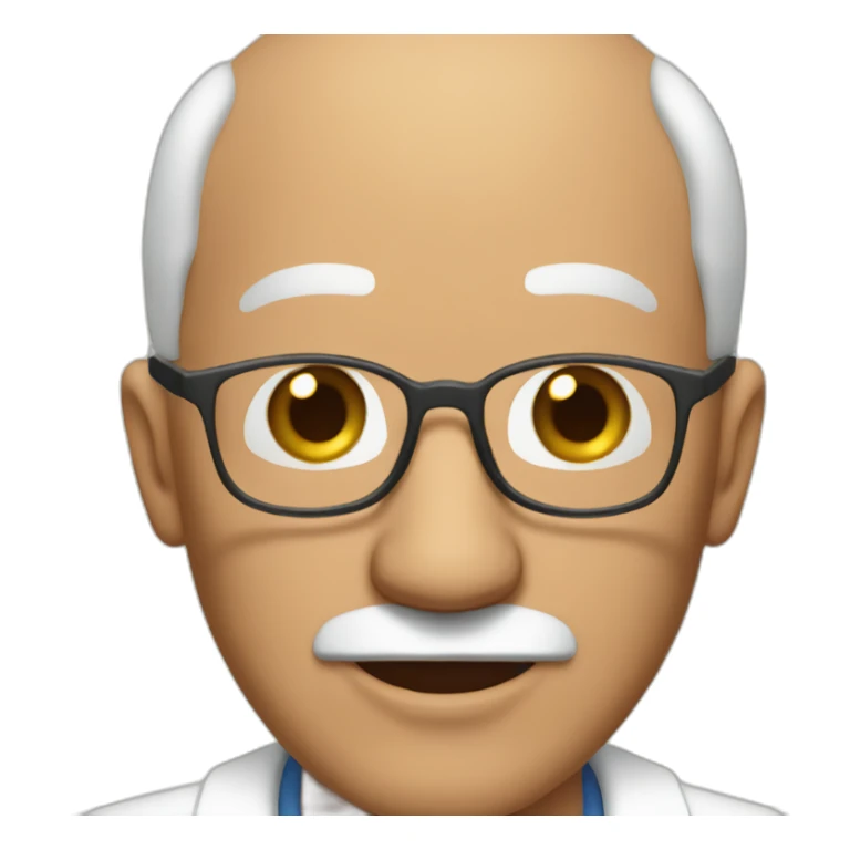 bald latin doctor  without mustache with glasses elderly man sticker