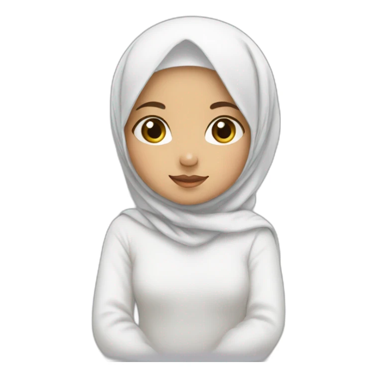 A little girl with white hijab  sticker