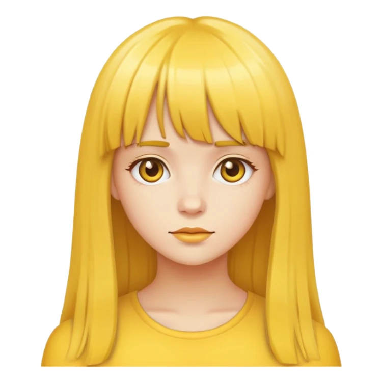 Yellow Girl with bangs and long hair sticker