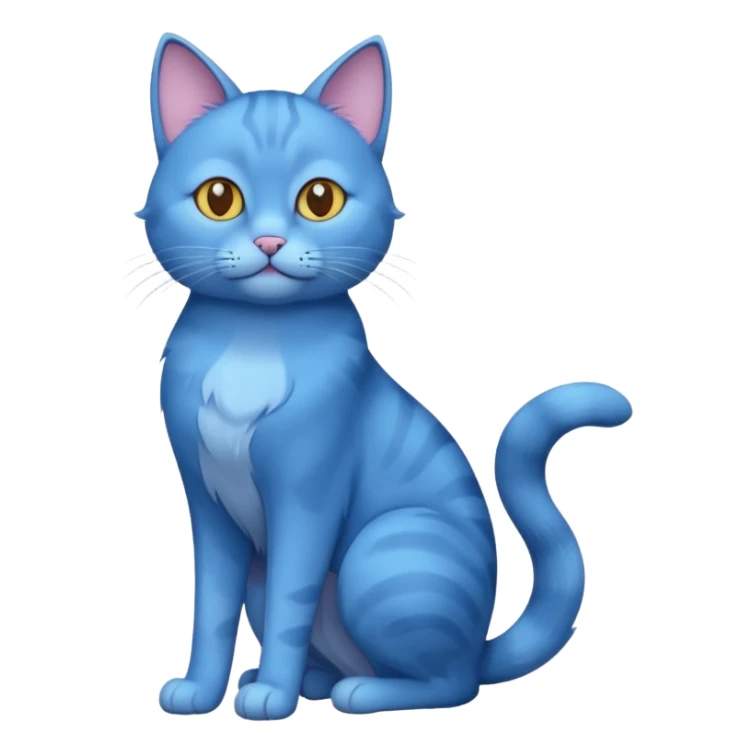 Blue cat but with 6 feet and short tail sticker