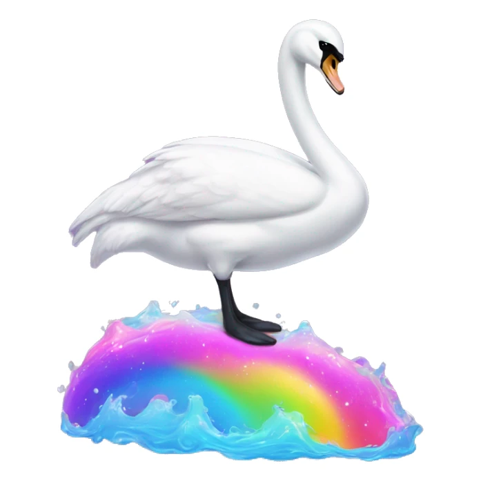 lisa frank swan sticker