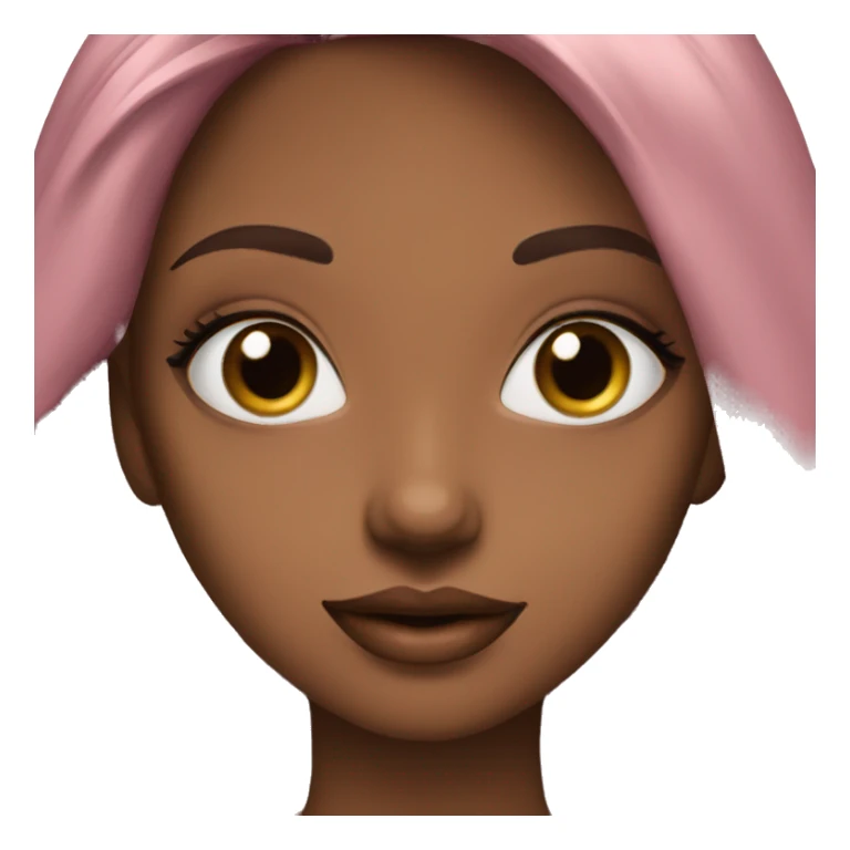  Long hair girl brown eyes big pink lips beautiful  sticker