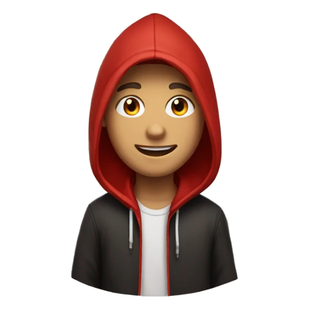 smiling boy in red hoodie longer hair sticker
