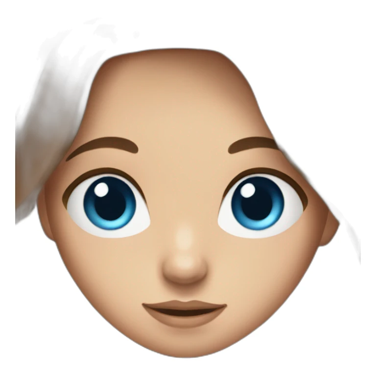 Girl with blue eyes and long brown hair sticker