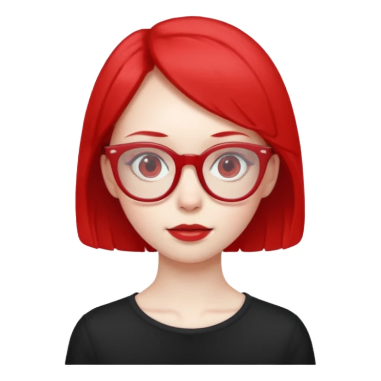 Una niña rara con anteojos rojos extra delgada y fea sticker