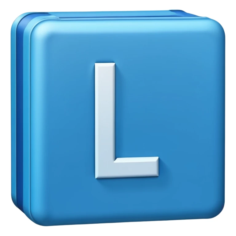 The letters L and R in a blue box 2D sticker